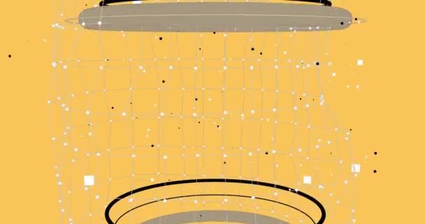 Жовтий Абстрактний Фон Тороїдною Фігурою Зробленою Дротяною Рамкою — стокове відео