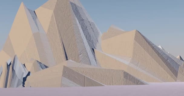 Hintergrund Kristallberge Mit Pastellfarbenem Himmel Dahinter — Stockvideo
