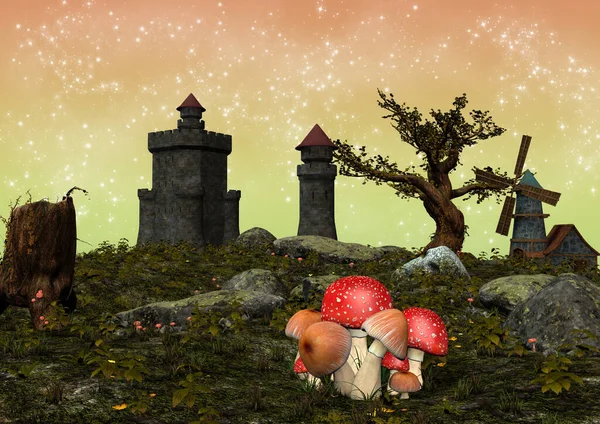 童话中的草地 粘糊糊的背景上的苔藓 — 图库照片