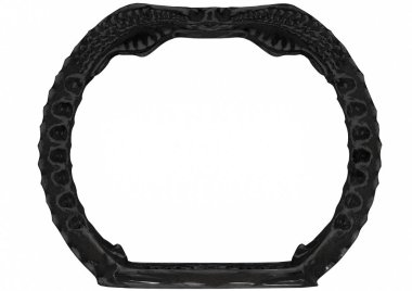 Beyaz arka planda bilim kurgu siyah uzaylı kemeri.