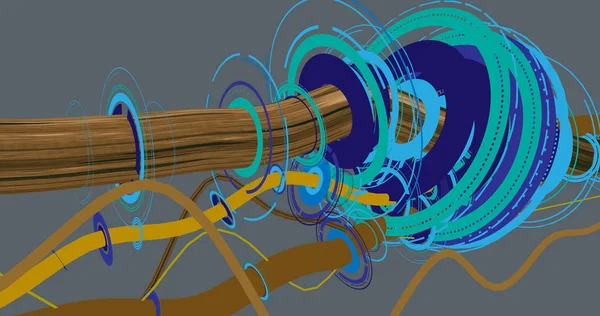 Trapano Fantascientifico Colorato Con Figure Geometriche Che Fanno Modelli — Foto Stock