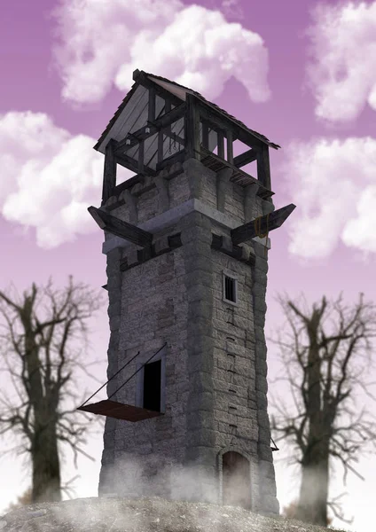 Torre Centinela Medieval Fantasía Diurna Fotos De Stock Sin Royalties Gratis