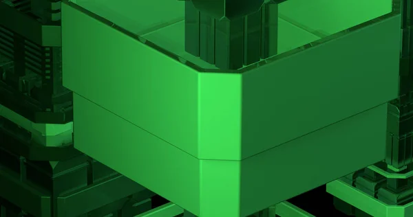 暗緑色のブロックで模様を作るアブストラクト背景 — ストック写真