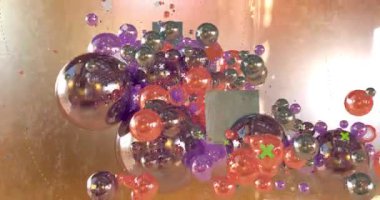 Birçok kürenin farklı desenler oluşturduğu soyut bir arkaplan.