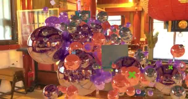 異なるパターンを作る多くの球によって作られた抽象的な背景 — ストック動画
