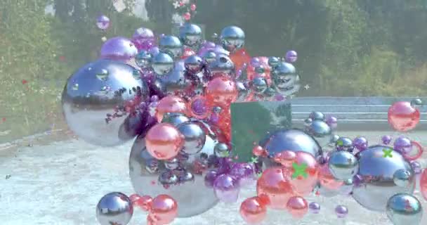 Un fond abstrait fait par de nombreuses sphères qui font des motifs différents .