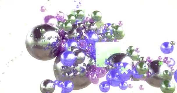 多くの泡が模様を作るカラフルな背景 — ストック動画