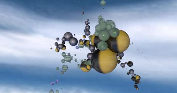 Fond abstrait avec des bulles volantes dans le ciel .