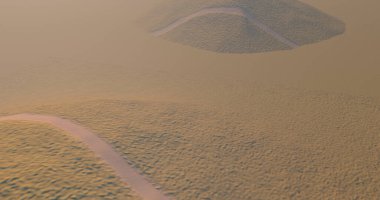 Farklı dokulara sahip bir dağ gibi görünen geometrik bir figürle soyut arkaplan.