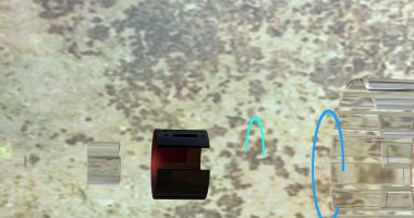 Katı bir arkaplan üzerinde saydam geometrik şekillere sahip soyut arkaplan.