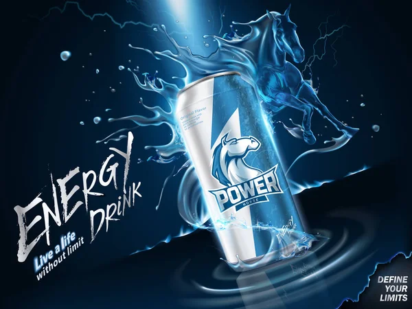 Mengesankan iklan minuman energi - Stok Vektor