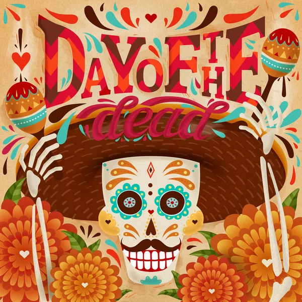 Cartel del Día de los Muertos — Vector de stock