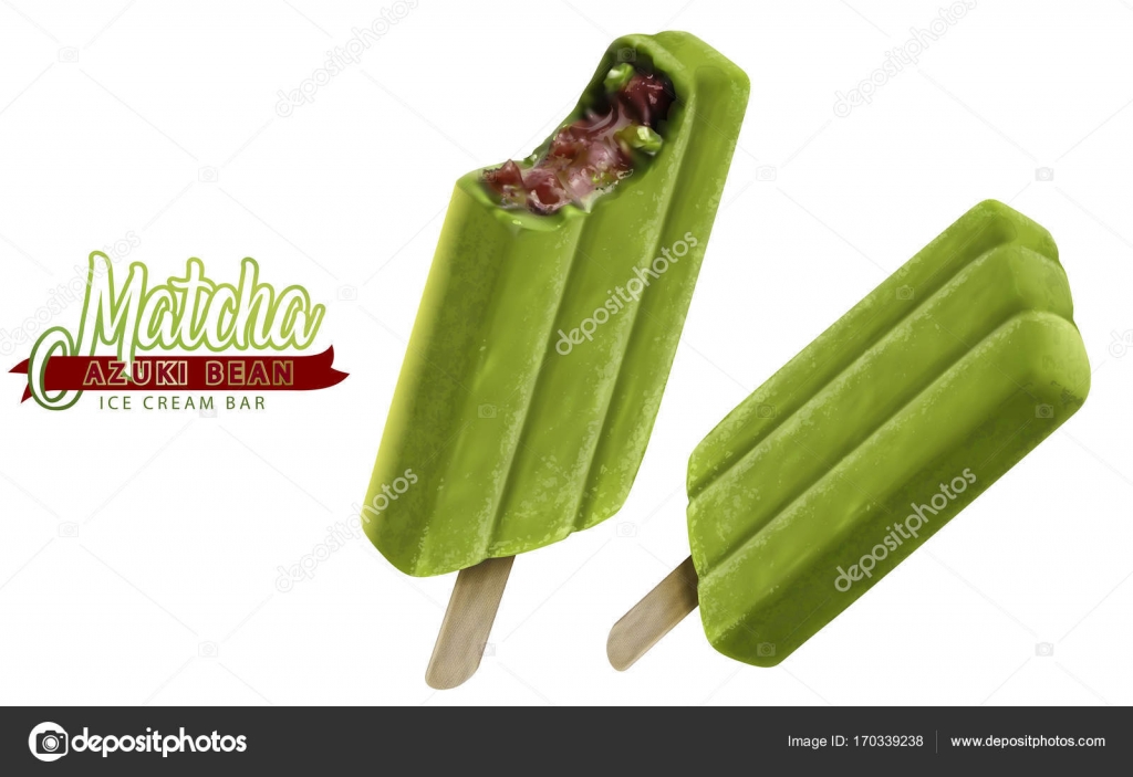 Download Matcha Azuki Bean Ice Cream Mockup Vector Image By C Mitstudio Vector Stock 170339238