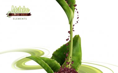 Matcha azuki fasulyesi öğeleri