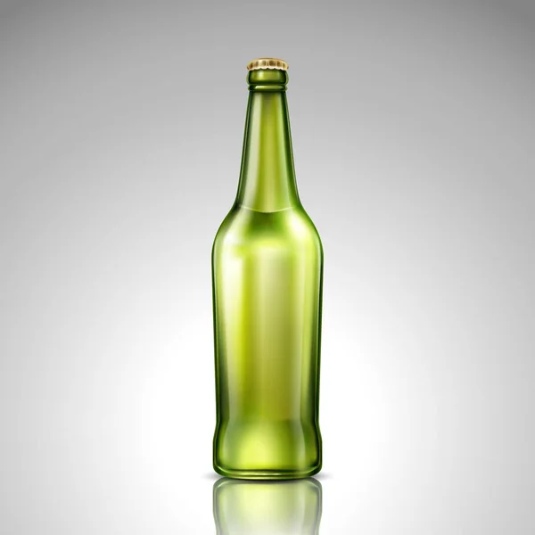 孤立的绿色玻璃奶瓶 — 图库矢量图片