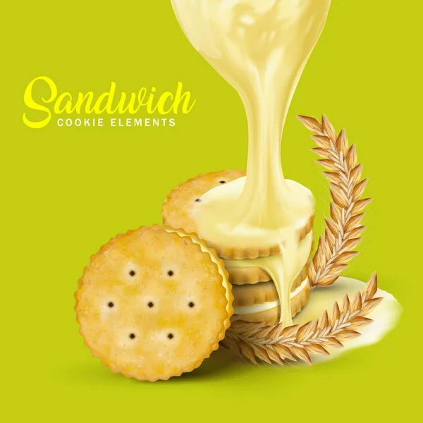 Sandwich koekjes elementen — Stockvector