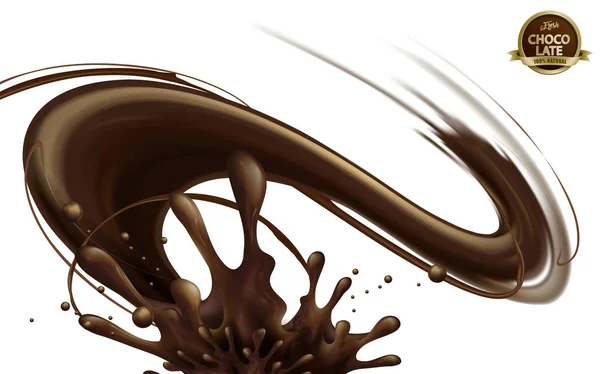 Salsa de chocolate fluyendo — Vector de stock