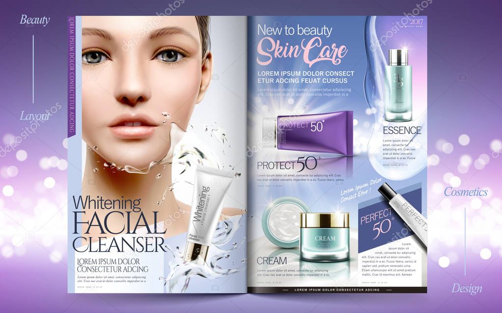 Elegant skin care brochure design — Stock Vector ...