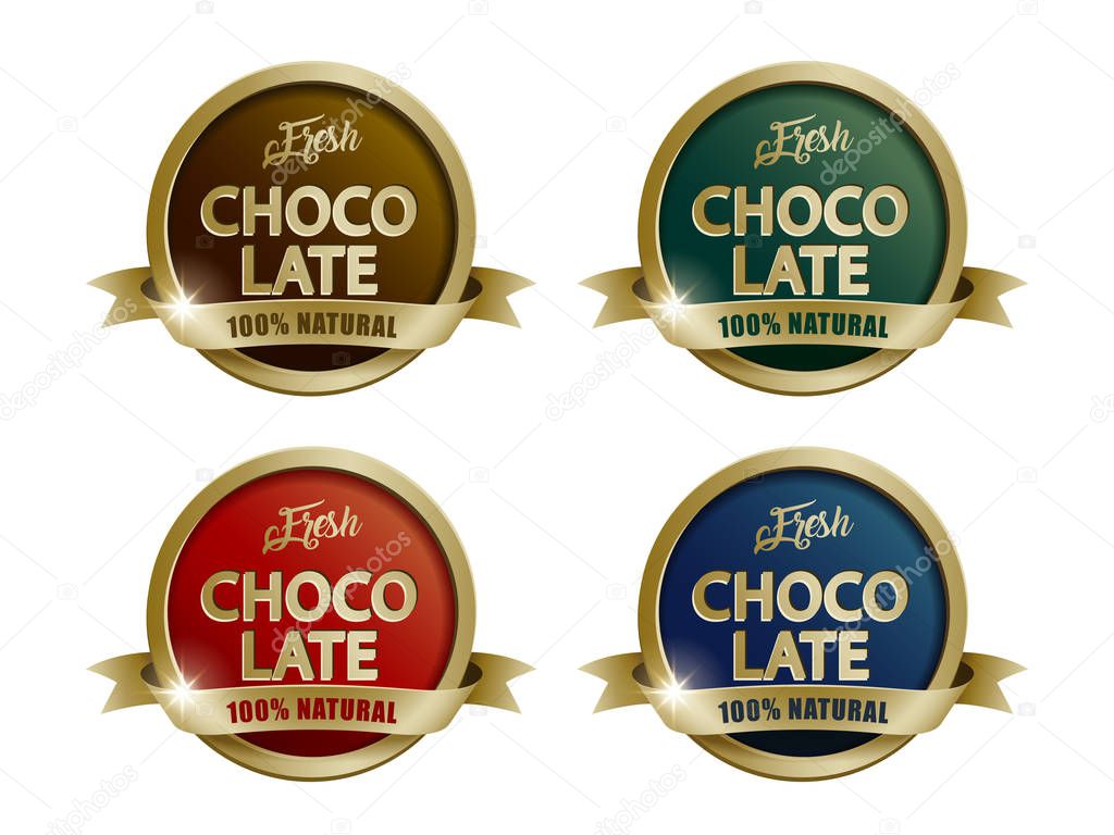 Fresh chocolate labels set