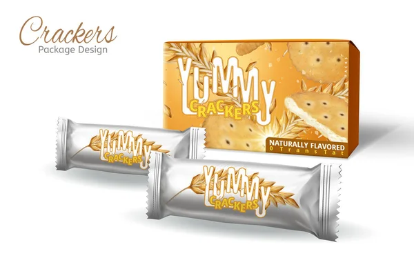 Design de pacote de biscoitos — Vetor de Stock