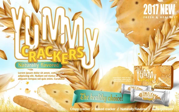 Annonce Crackers délicieux — Image vectorielle