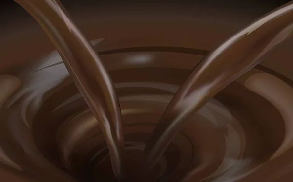 Salsa de chocolate remolino — Vector de stock