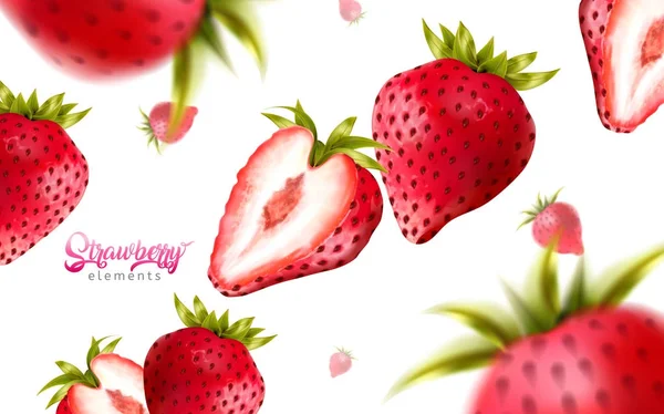 Φρέσκες φράουλες σκηνικό — Διανυσματικό Αρχείο