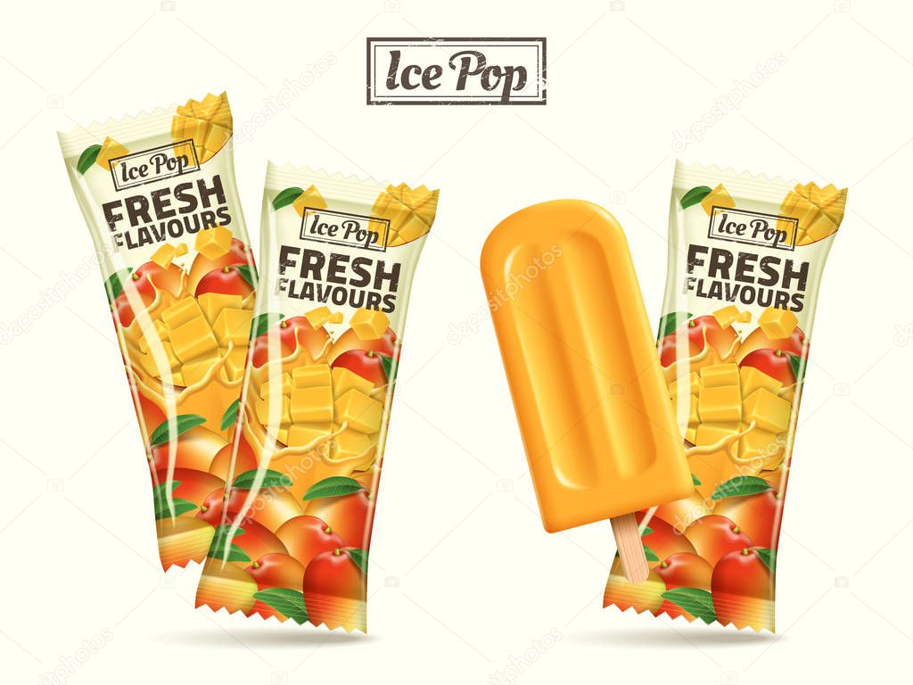 Fresh mango ice pop design