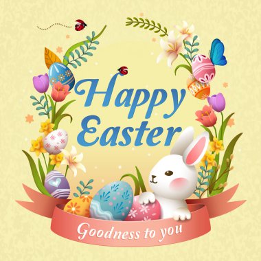 Happy easter illüstrasyon