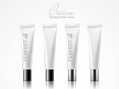 Beyaz kozmetik tüpler