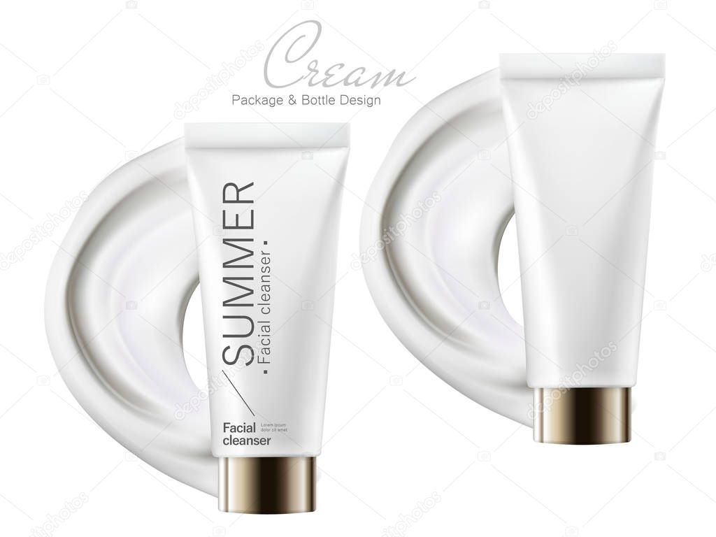white cosmetic tubes