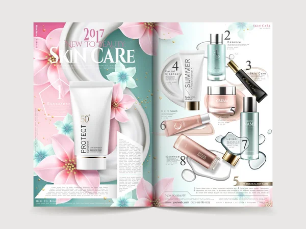 Conception de brochure cosmétique — Image vectorielle