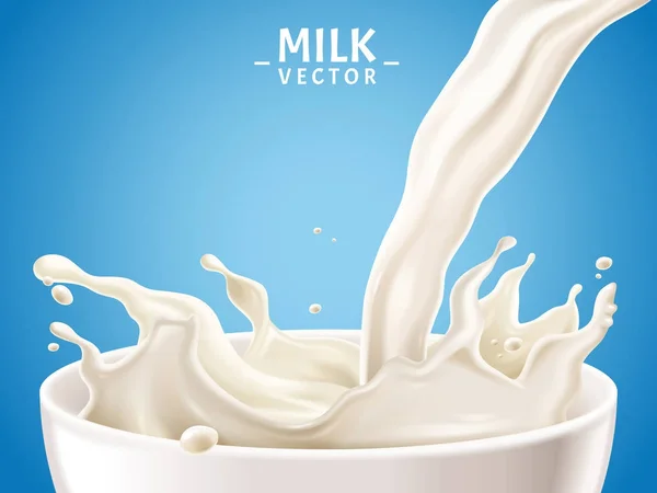 Leche ilustración realista — Vector de stock