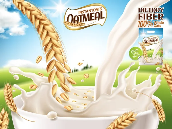 Στιγμιαίο oatmeal ad — Διανυσματικό Αρχείο