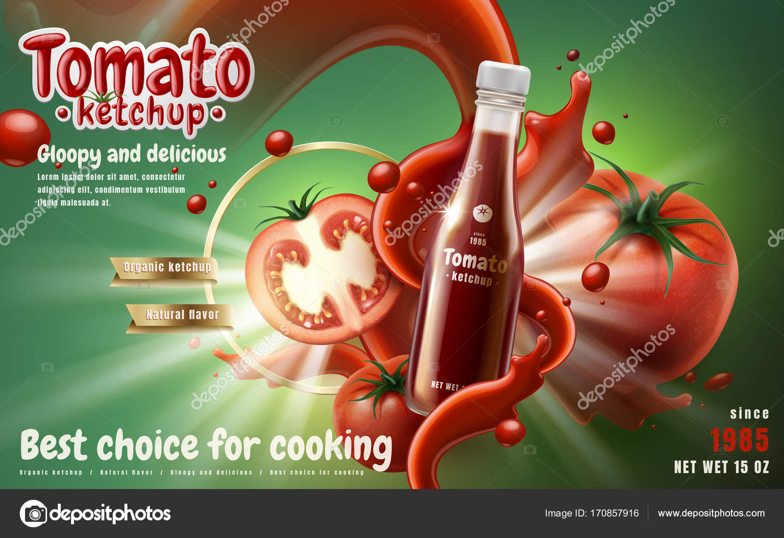 Tomato ketchup ad ⬇ Vector Image by © MITstudio Vector Stock 170857916