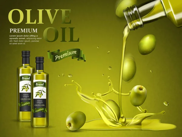 Annuncio olio d'oliva — Vettoriale Stock