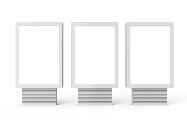 Três caixas de luz em branco — Fotografia de Stock