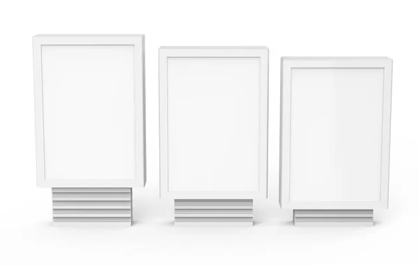 Três tamanhos diferentes caixas de luz — Fotografia de Stock
