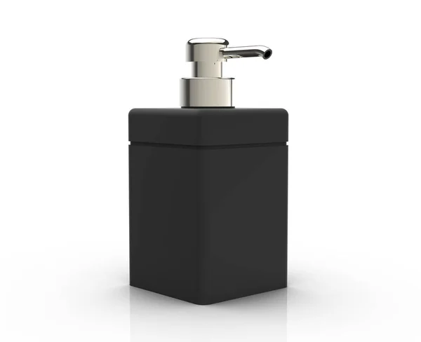 Black cosmetic bottle — Stock Photo, Image