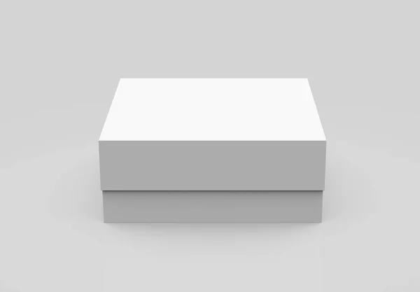 One Closed Blank Box Illustration Isolated Light Gray Background — Stock Photo, Image