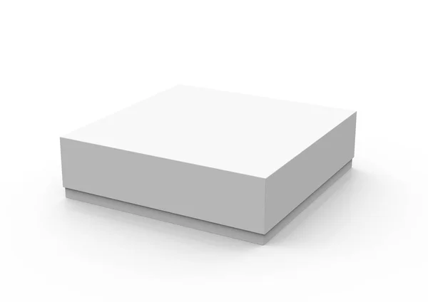 白い背景に分離された3Dイラストの1つの閉じた空白のボックス — ストック写真