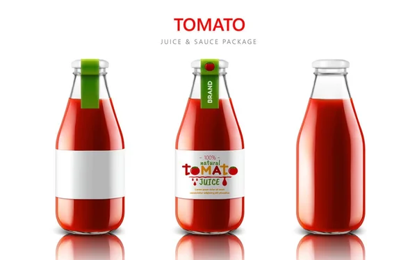 Tomato juice or sauce package — Stock Vector