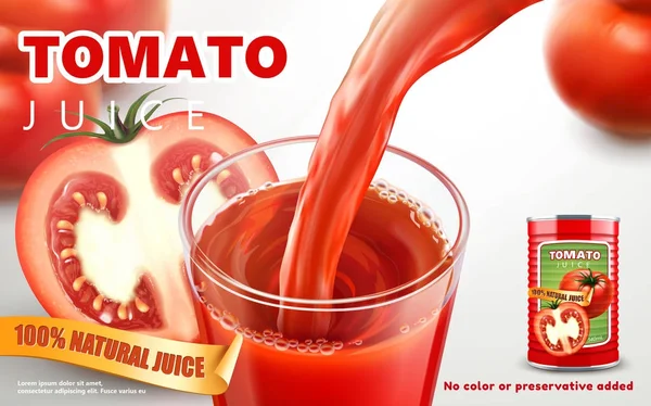 Publicité de jus de tomate — Image vectorielle