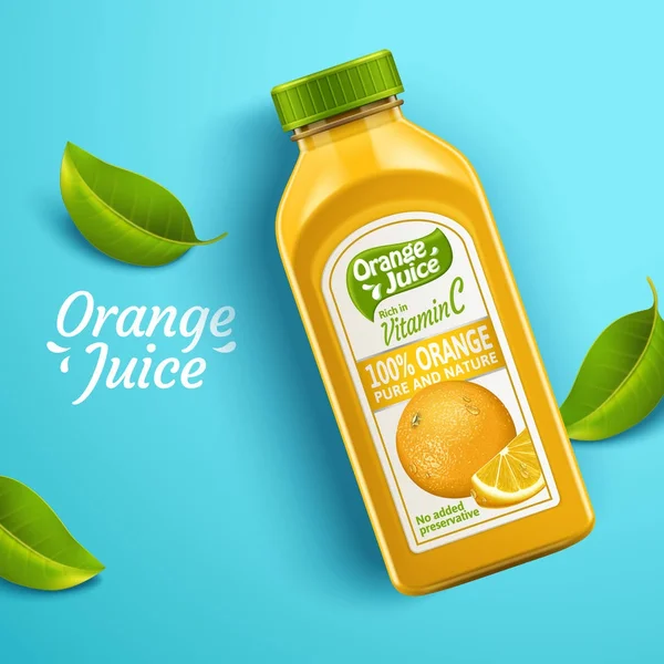 Conception d'emballage de jus d'orange — Image vectorielle