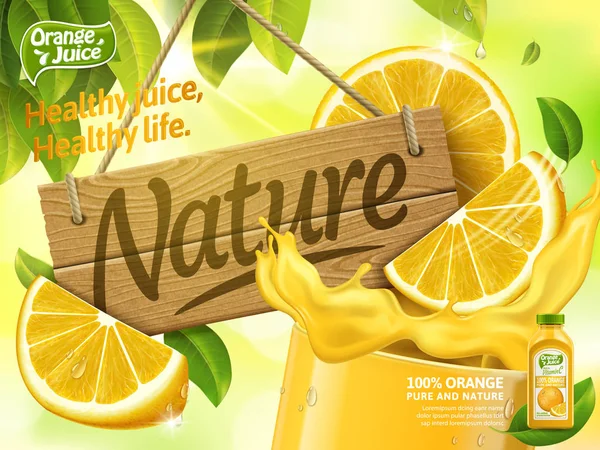 Anúncios de suco de laranja —  Vetores de Stock