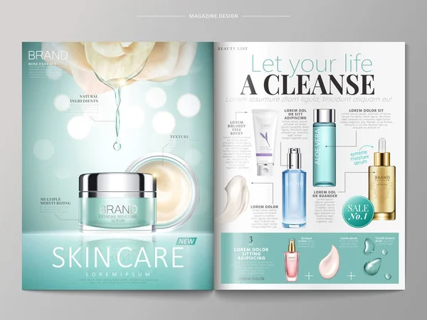 Skin care magazin sablon — Stock Vector