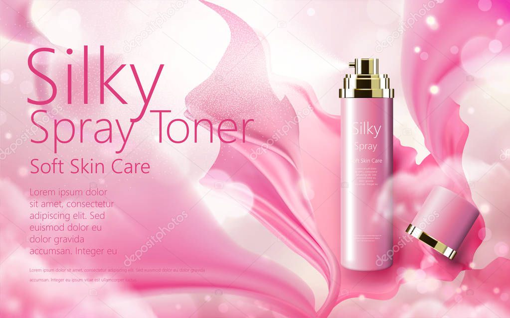 Cosmetic spray ads