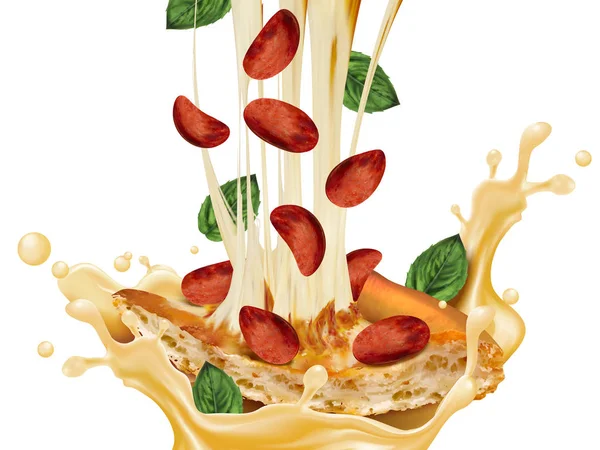 Pizza pepperoni salée — Image vectorielle