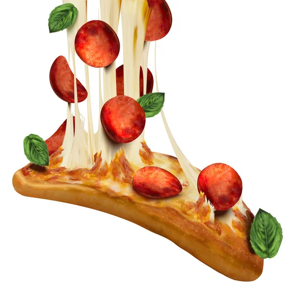 おいしいペパロニピザ — ストックベクタ