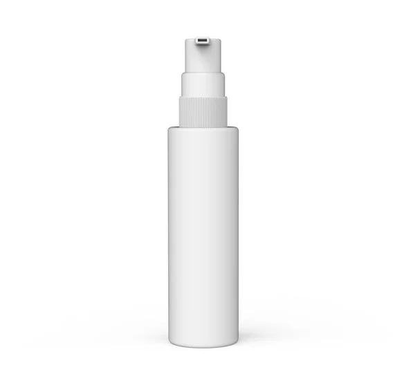 白色塑料化妆瓶 隔离白色背景 — 图库照片